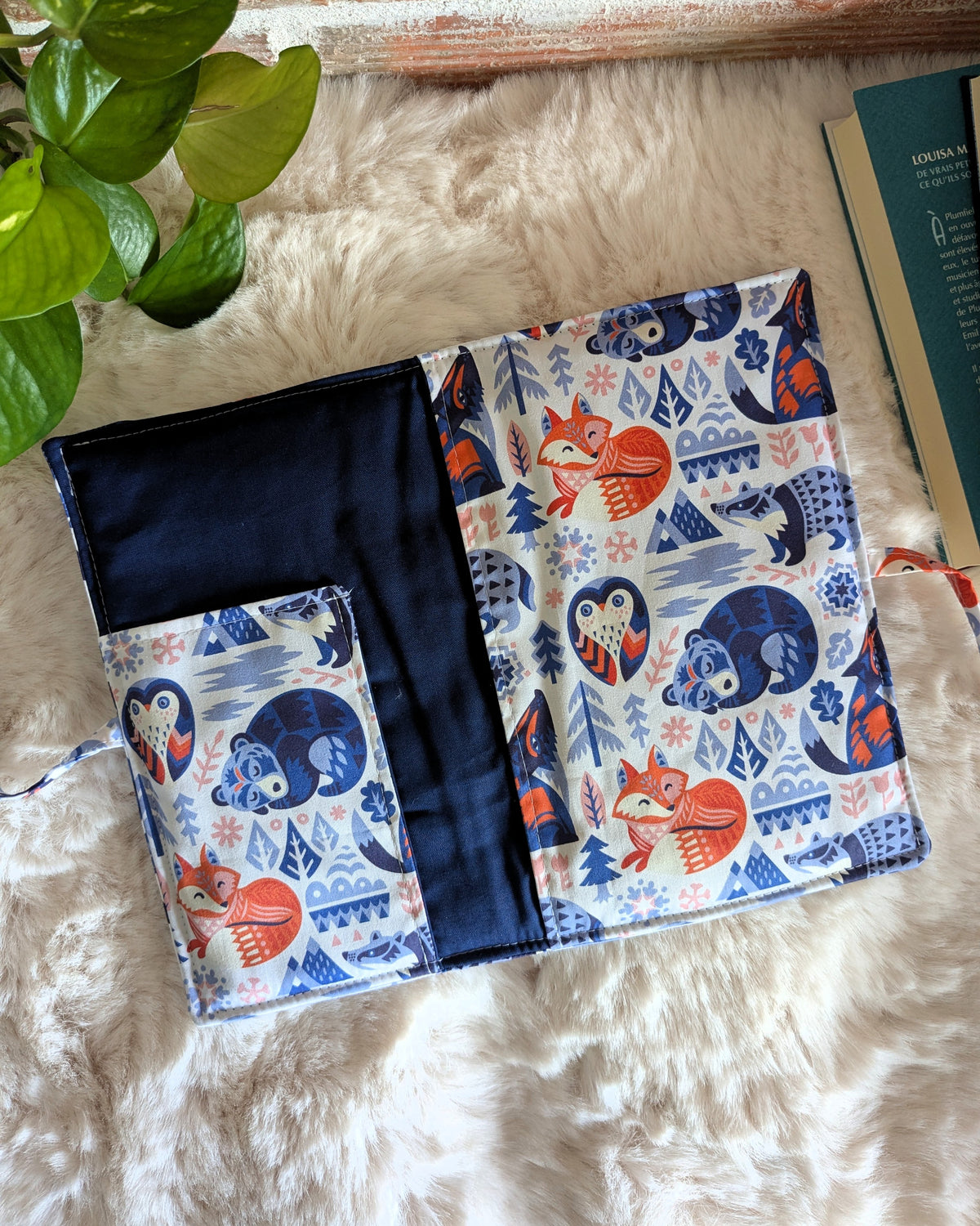 Pochette livre ou liseuse animaux foret