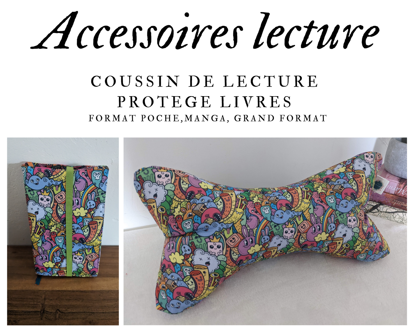 Accessoires de lecture - Coussin de lecture et protège livre ajustable ZAZOU
