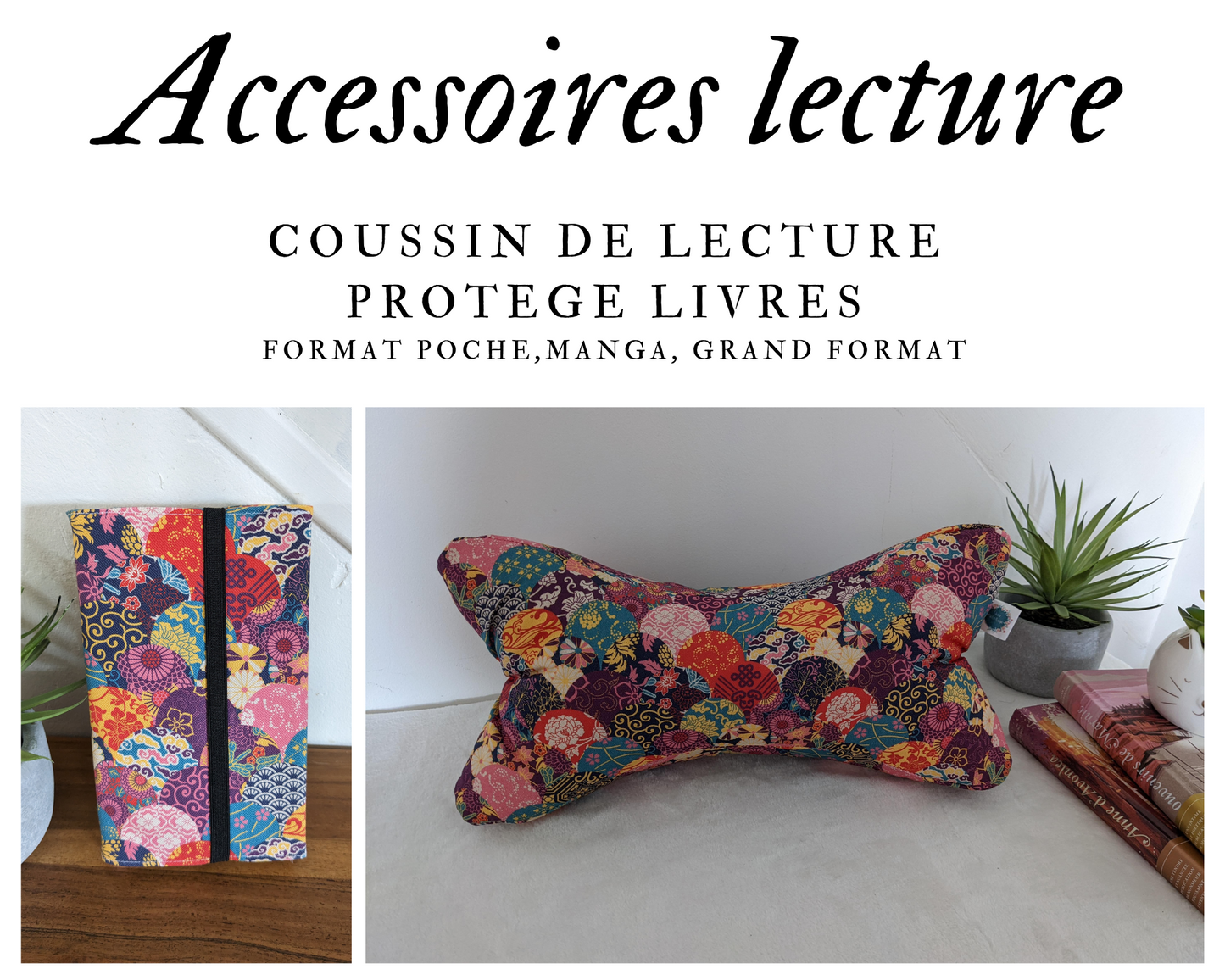 Accessoires de lecture - Coussin de lecture et protège livre ajustable KEIKO