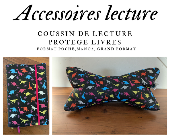 Coussin de lecture & Protège-livre ajustable – Motif JURACOLOR | Fait main