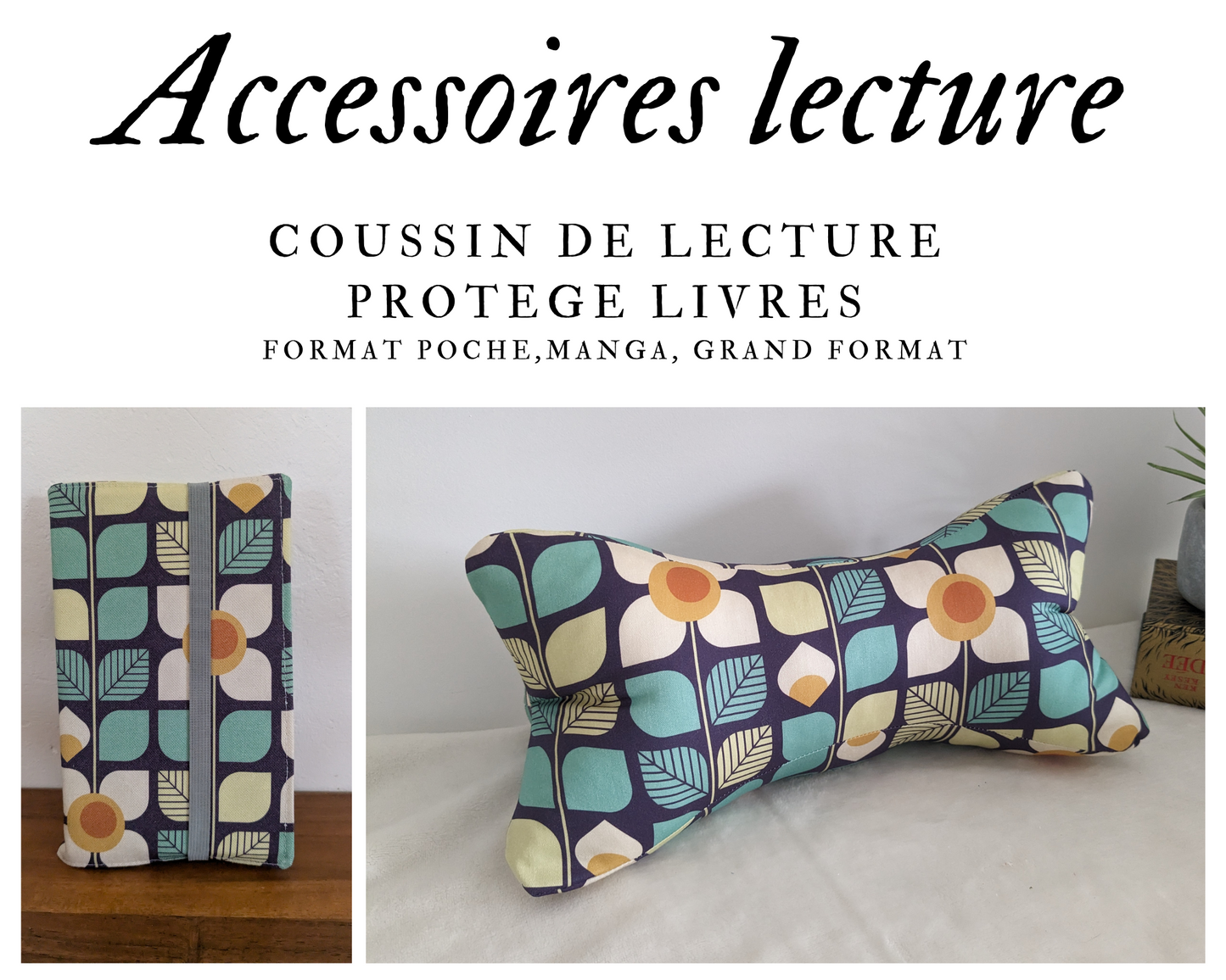 Accessoires de lecture - Coussin de lecture et protège livre ajustable MAMIE MARGUERITE