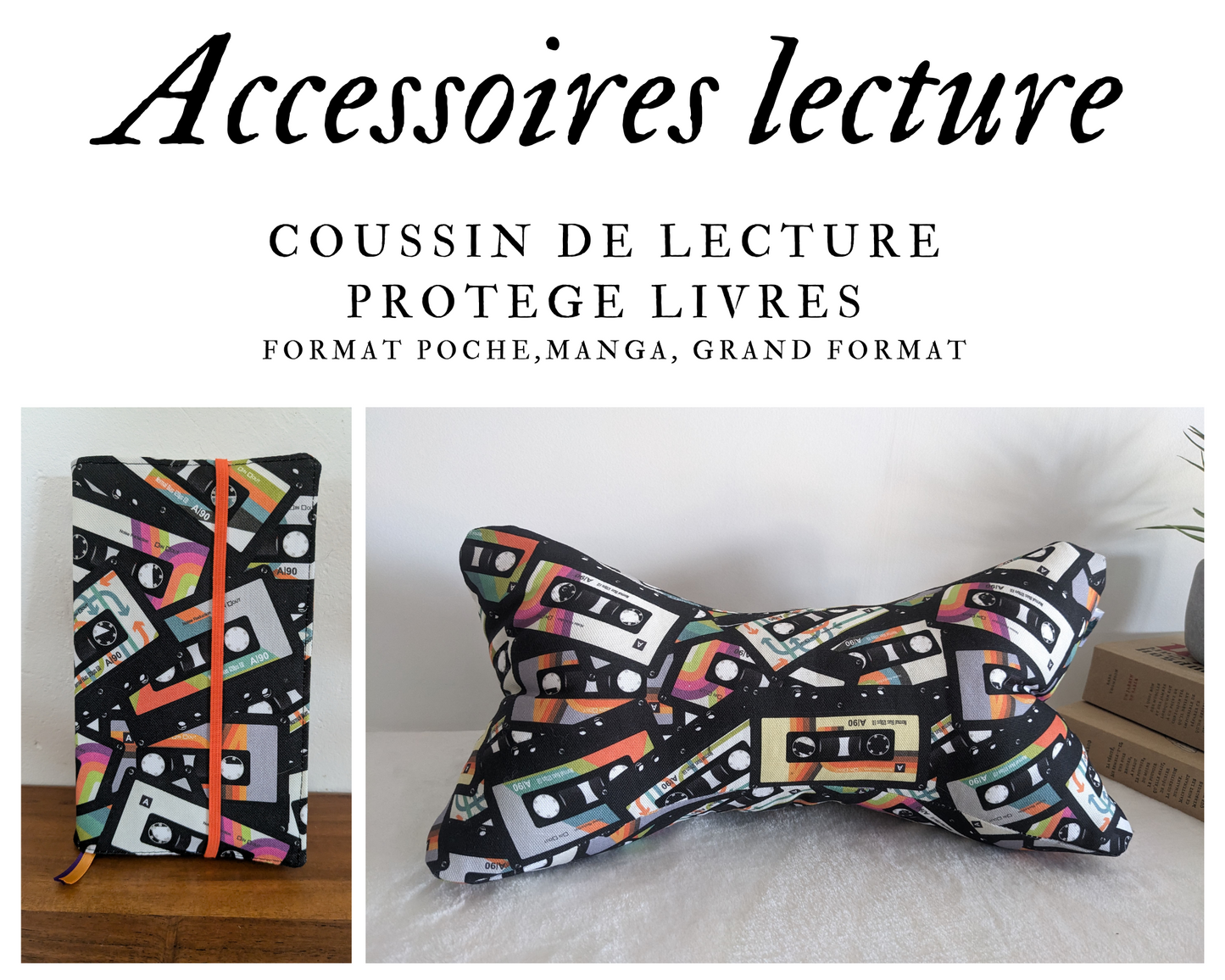 Accessoires de lecture - Coussin de lecture et protège livre ajustable LENNY