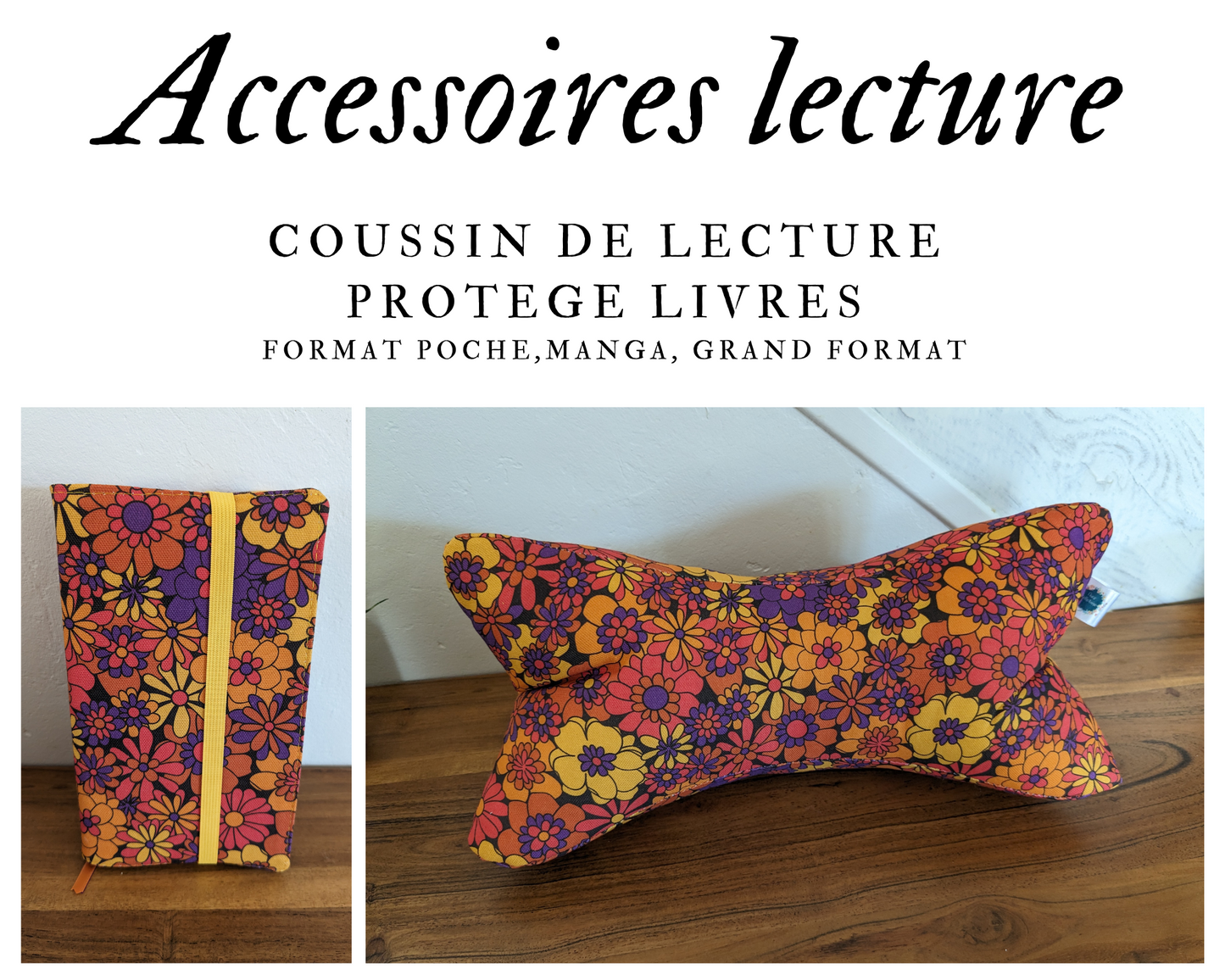 Accessoires de lecture - Coussin de lecture et protège livre ajustable HUGUETTE