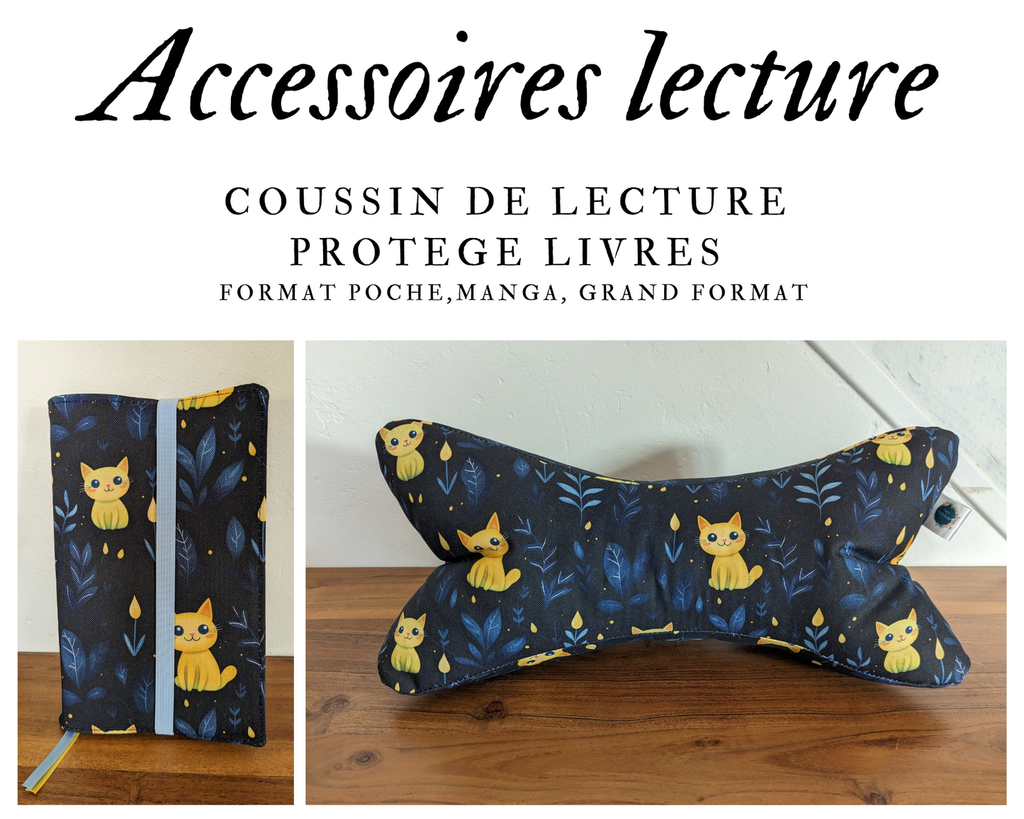 Accessoires de lecture - Coussin de lecture et protège livre ajustable LUMI