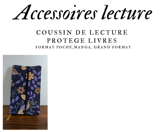 Coussin de lecture & Protège-livre ajustable – Motif Genevieve