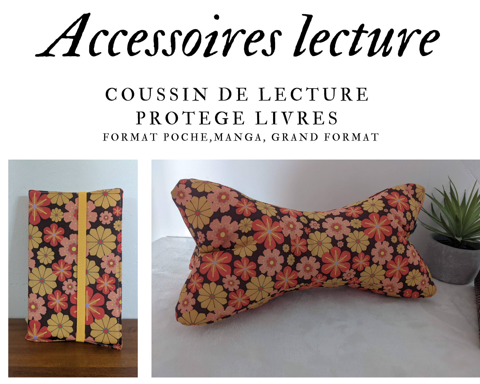 Accessoires de lecture - Coussin de lecture et protège livre ajustable DORIS