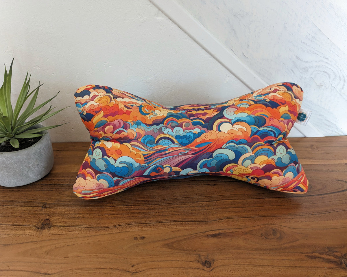 Coussin Os de lecture - Confort et support de lecture - Coton BIO - motif coucher de soleil DREAMS