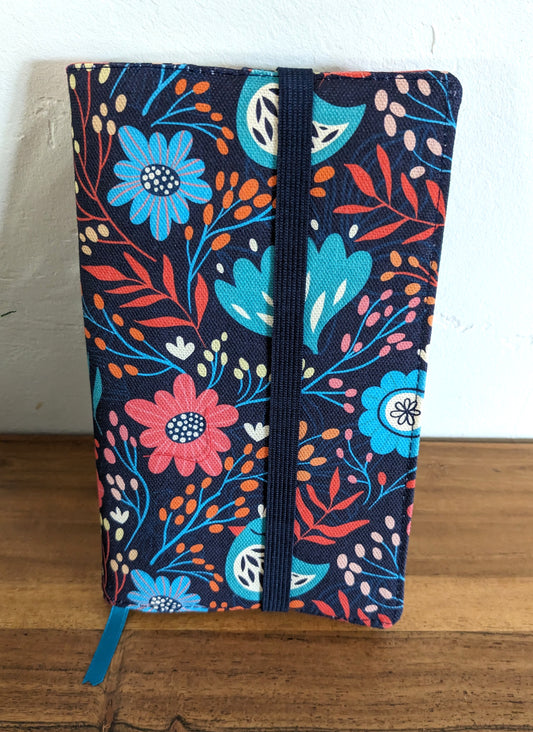 Protège livre en tissu ajustable format poche à grand format - Motifs oiseaux et fleurs style scandinave SVEN