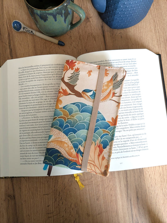 Protège livre en tissu BIO format livre de poche - Motifs Bird