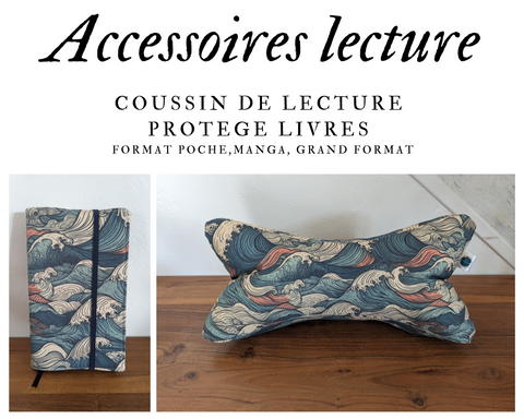 Accessoires de lecture - Coussin de lecture et protège livre ajustable HOKUSAI
