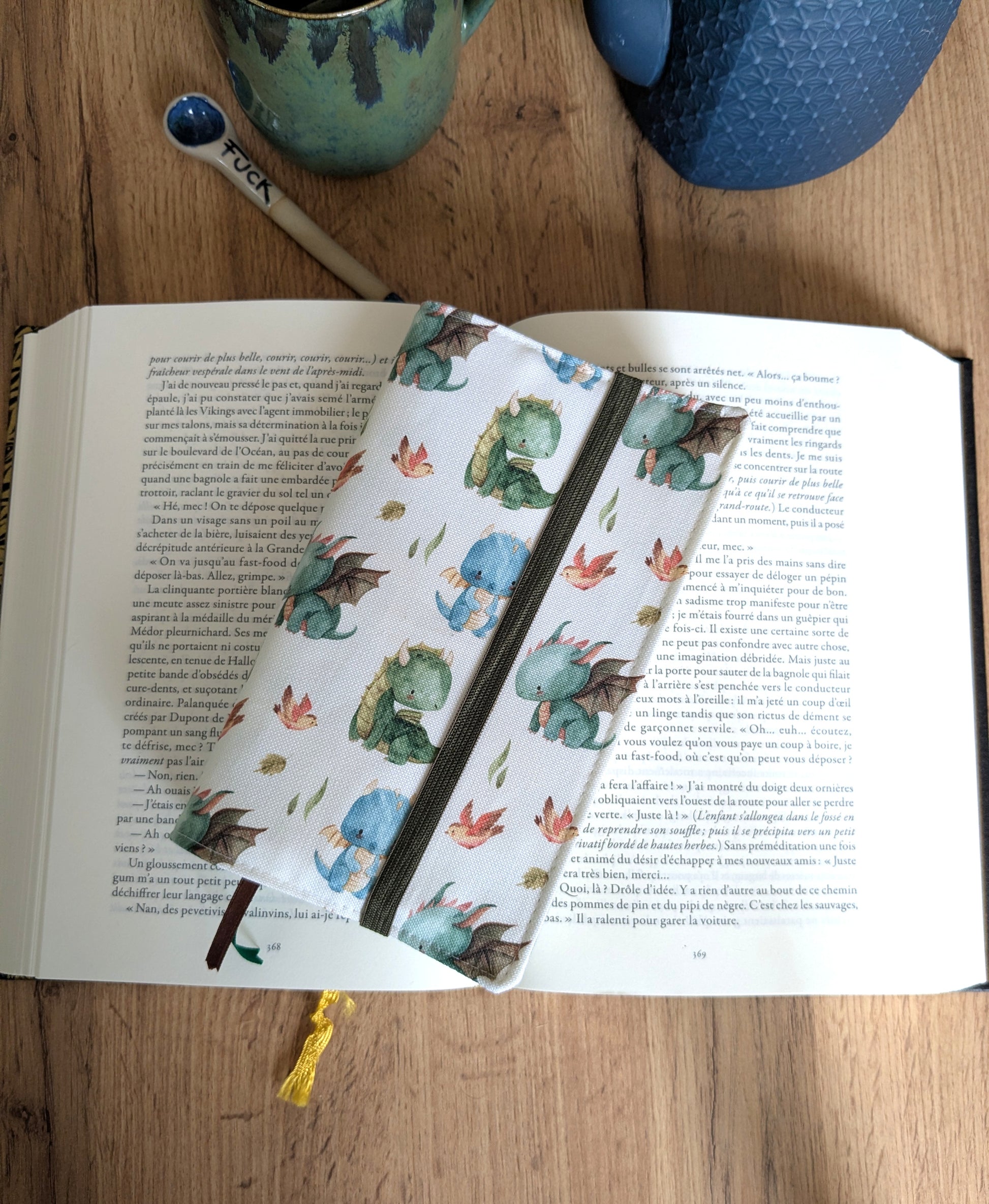 Couvre livre en tissu format poche et grand format