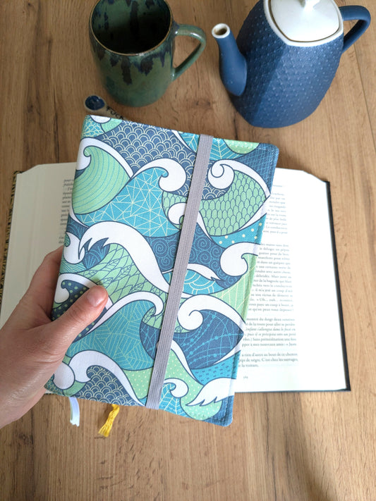 protège livre en tissu grand format poche