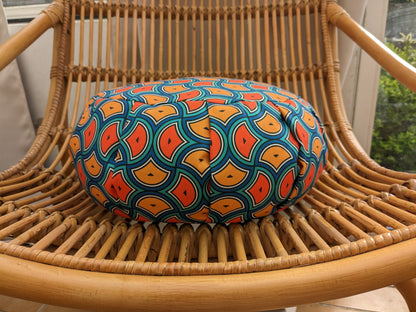 ZAFU coussin de méditation - YOGA - Coton BIO - Style wax vagues