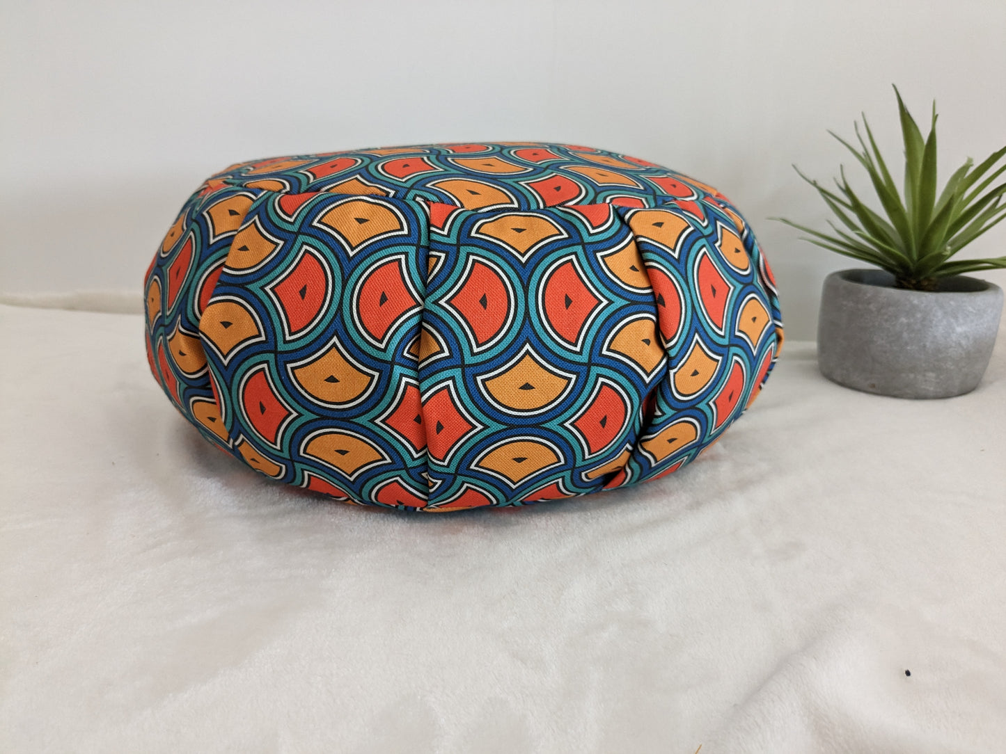 ZAFU coussin de méditation - YOGA - Coton BIO - Style wax vagues