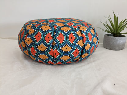 ZAFU coussin de méditation - YOGA - Coton BIO - Style wax vagues