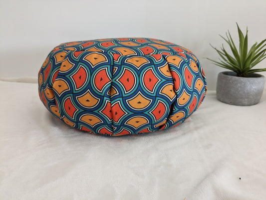 ZAFU coussin de méditation - YOGA - Coton BIO - Style wax vagues