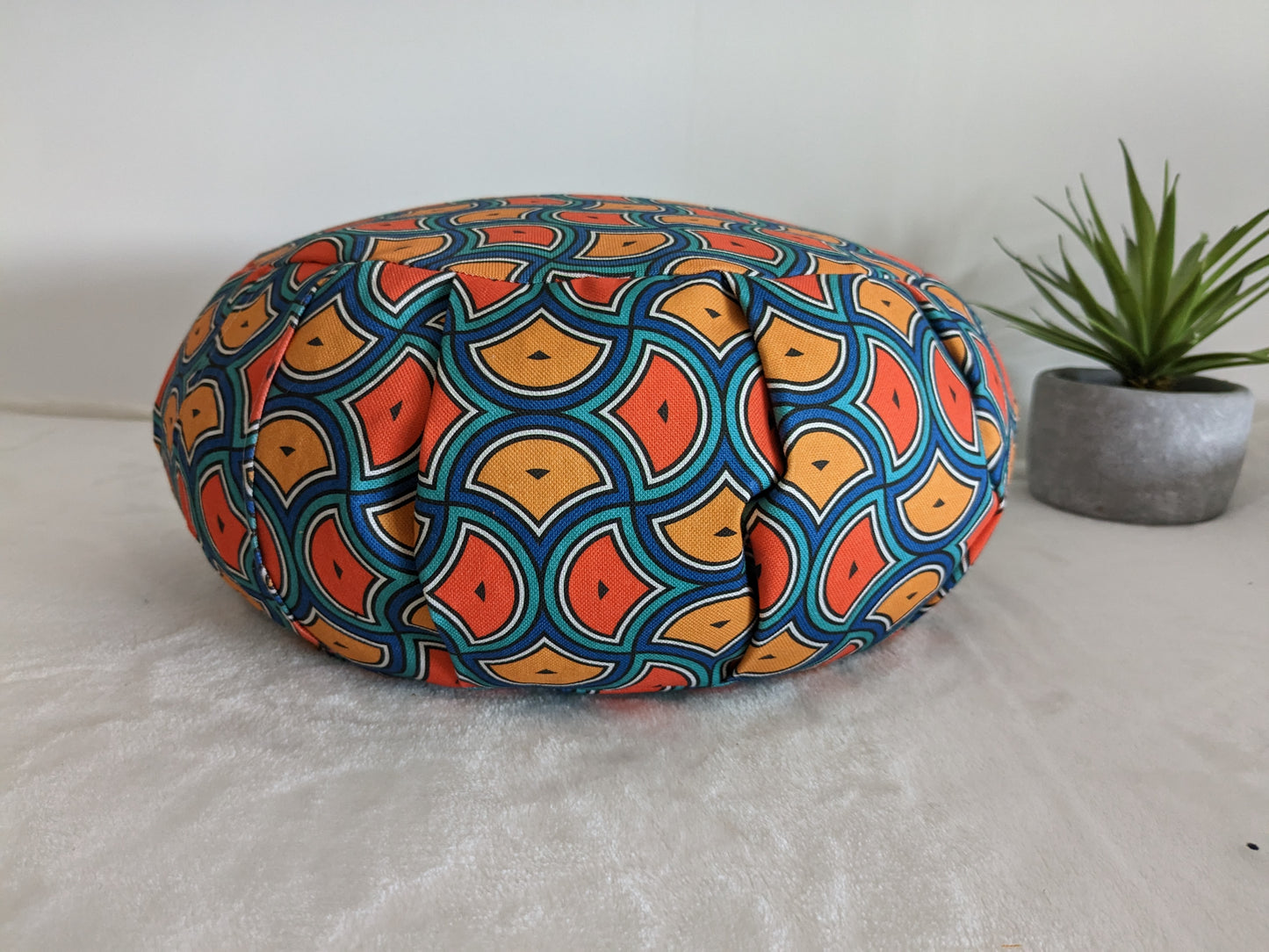 ZAFU coussin de méditation - YOGA - Coton BIO - Style wax vagues
