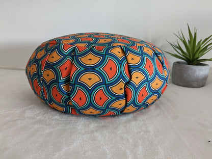 ZAFU coussin de méditation - YOGA - Coton BIO - Style wax vagues