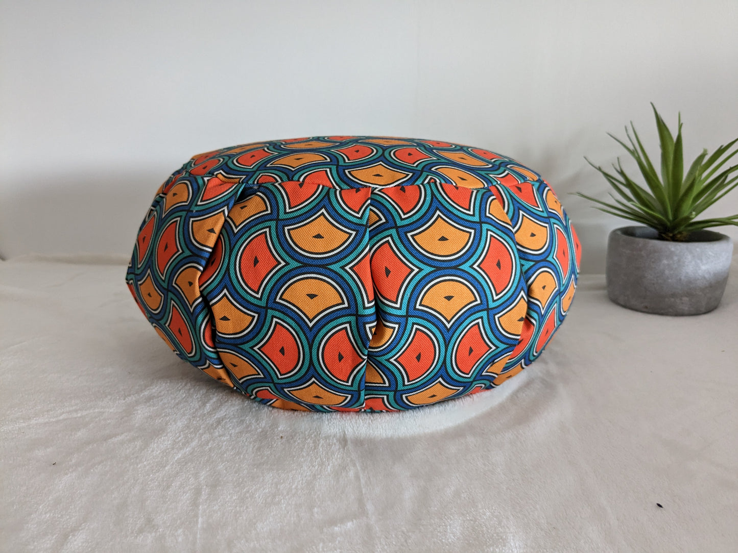 ZAFU coussin de méditation - YOGA - Coton BIO - Style wax vagues