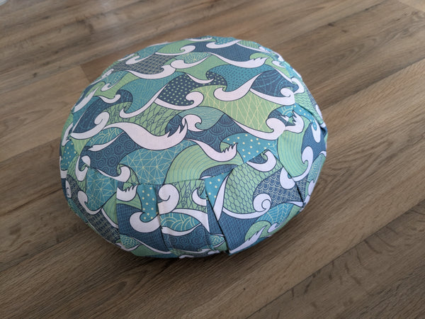 ZAFU coussin de méditation - YOGA - Coton BIO - Vagues