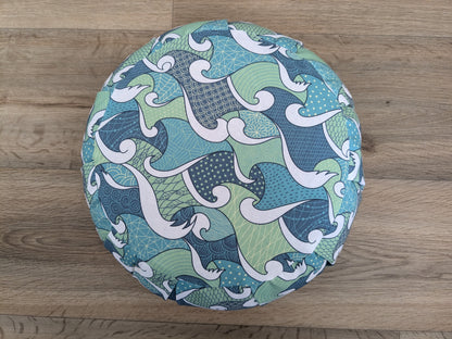 ZAFU coussin de méditation - YOGA - Coton BIO - Vagues