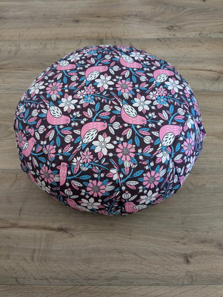 ZAFU coussin de méditation - YOGA - Coton BIO - Oiseaux rose