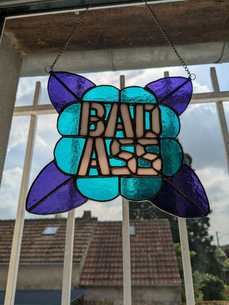 Vitraux sauvages - offre de lancement - BADASS Bleu turquoise violet