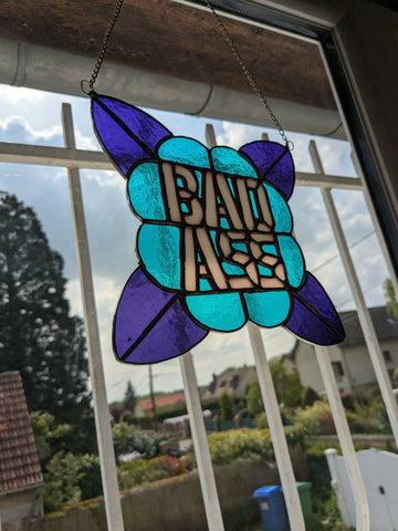 Vitraux sauvages - offre de lancement - BADASS Bleu turquoise violet