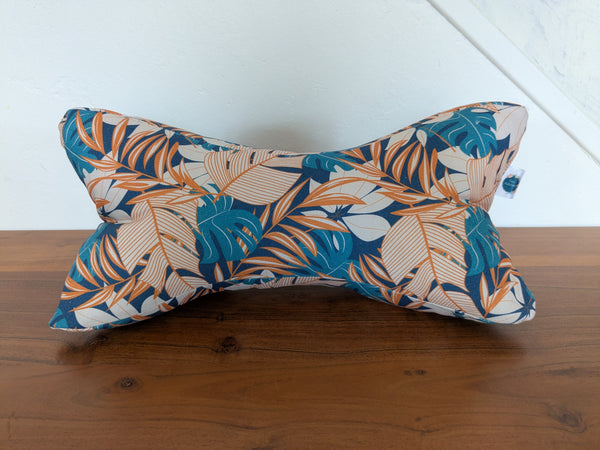 Coussin de lecture & Protège-livre ajustable – Motif Jungle bleu| Fait main