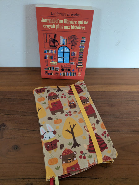 Coussin de lecture & Protège-livre ajustable AUBORIA – Motif  | Fait main