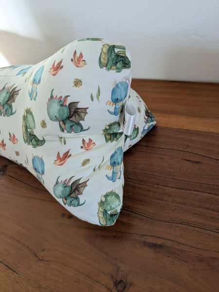 Coussin de lecture & protège livre ajustable - Motifs Dragons Daenerys - Fait main en France