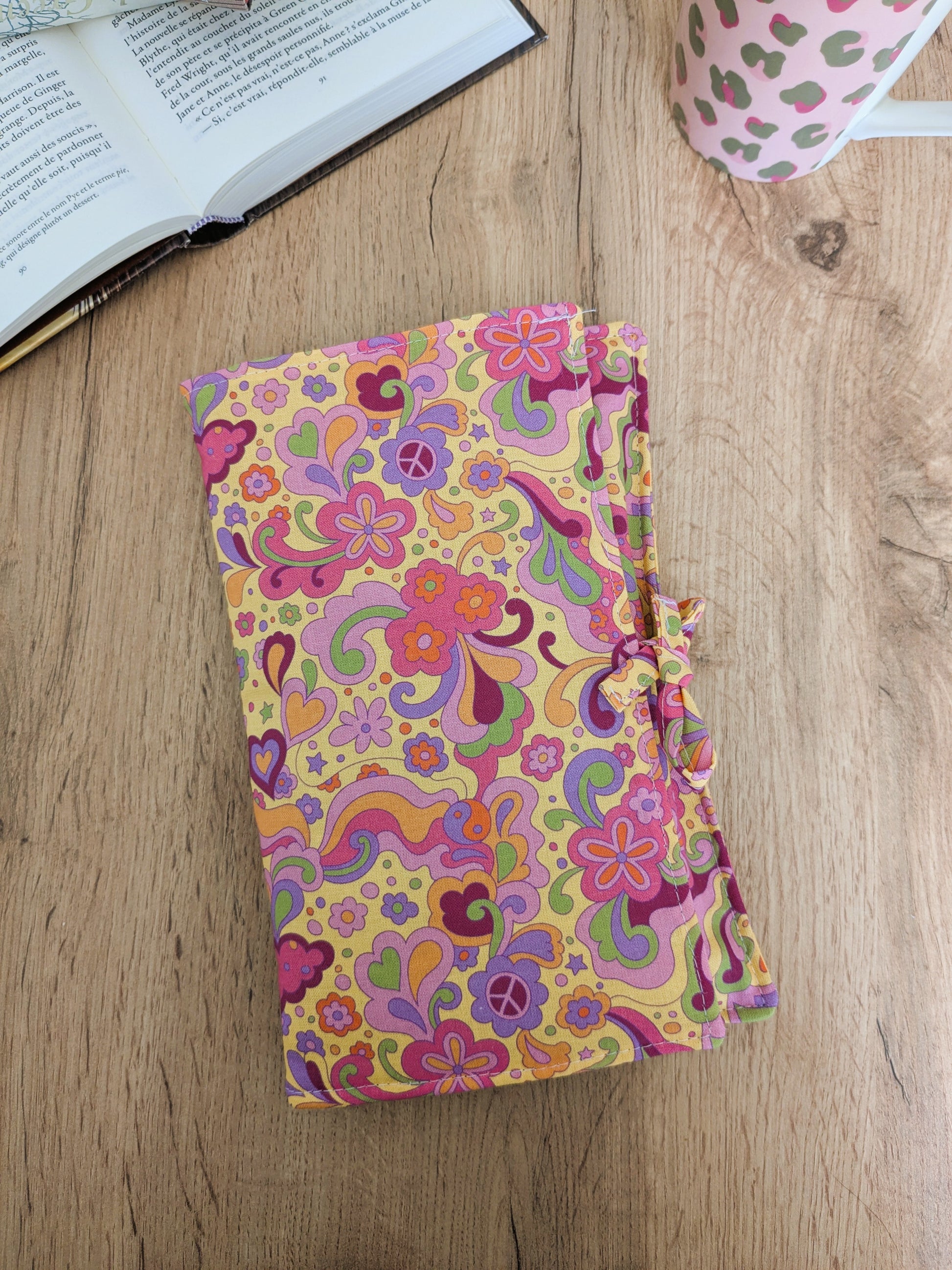 pochette transport livre portefeuille peace and love