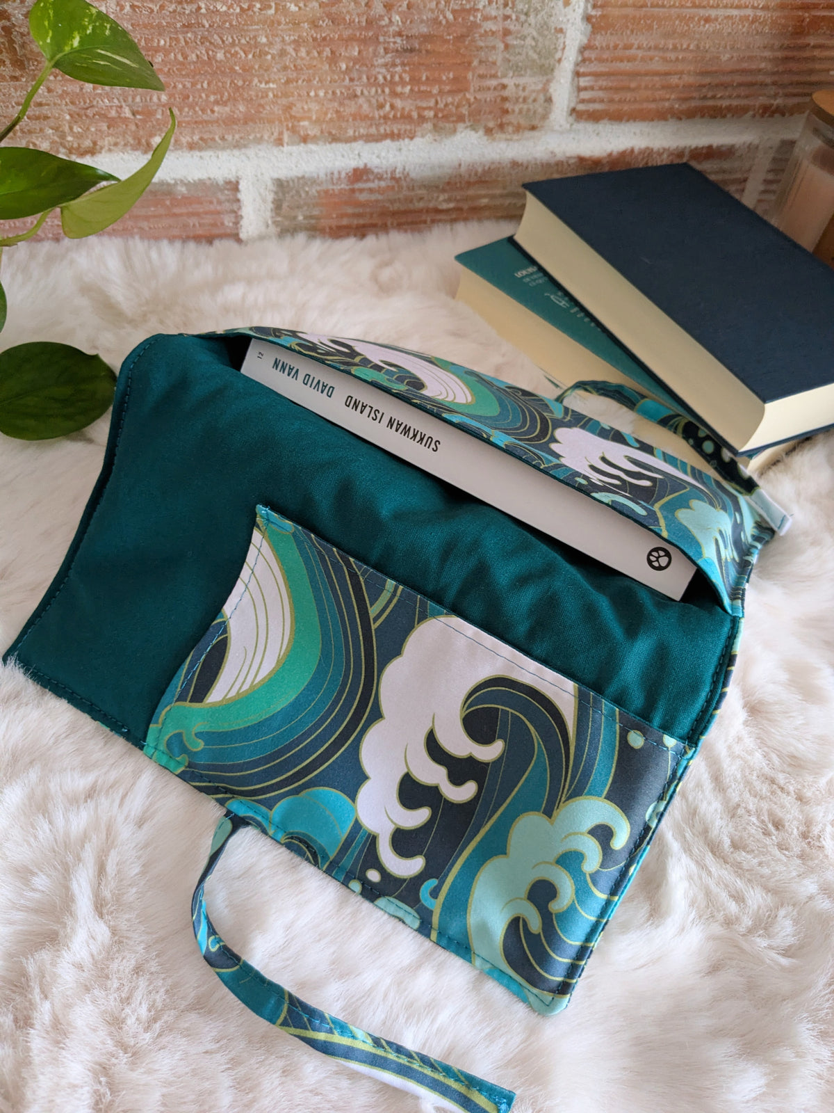Pochette livre verte vague