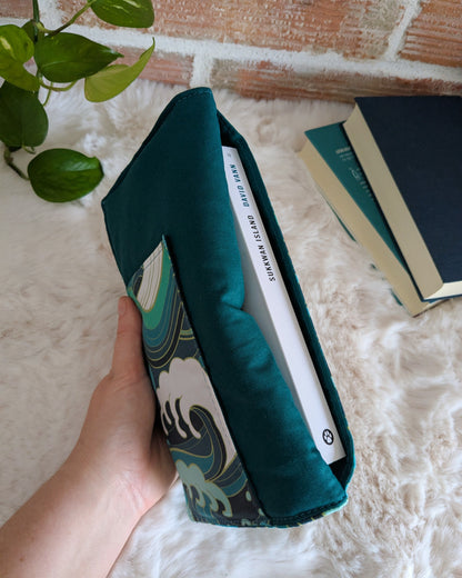Housse pour livre vagues vertes