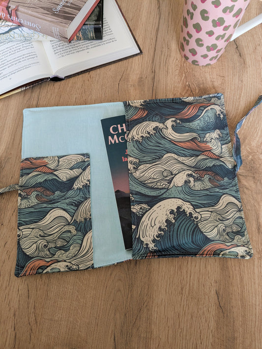 Etui protection livre vagues japonaise