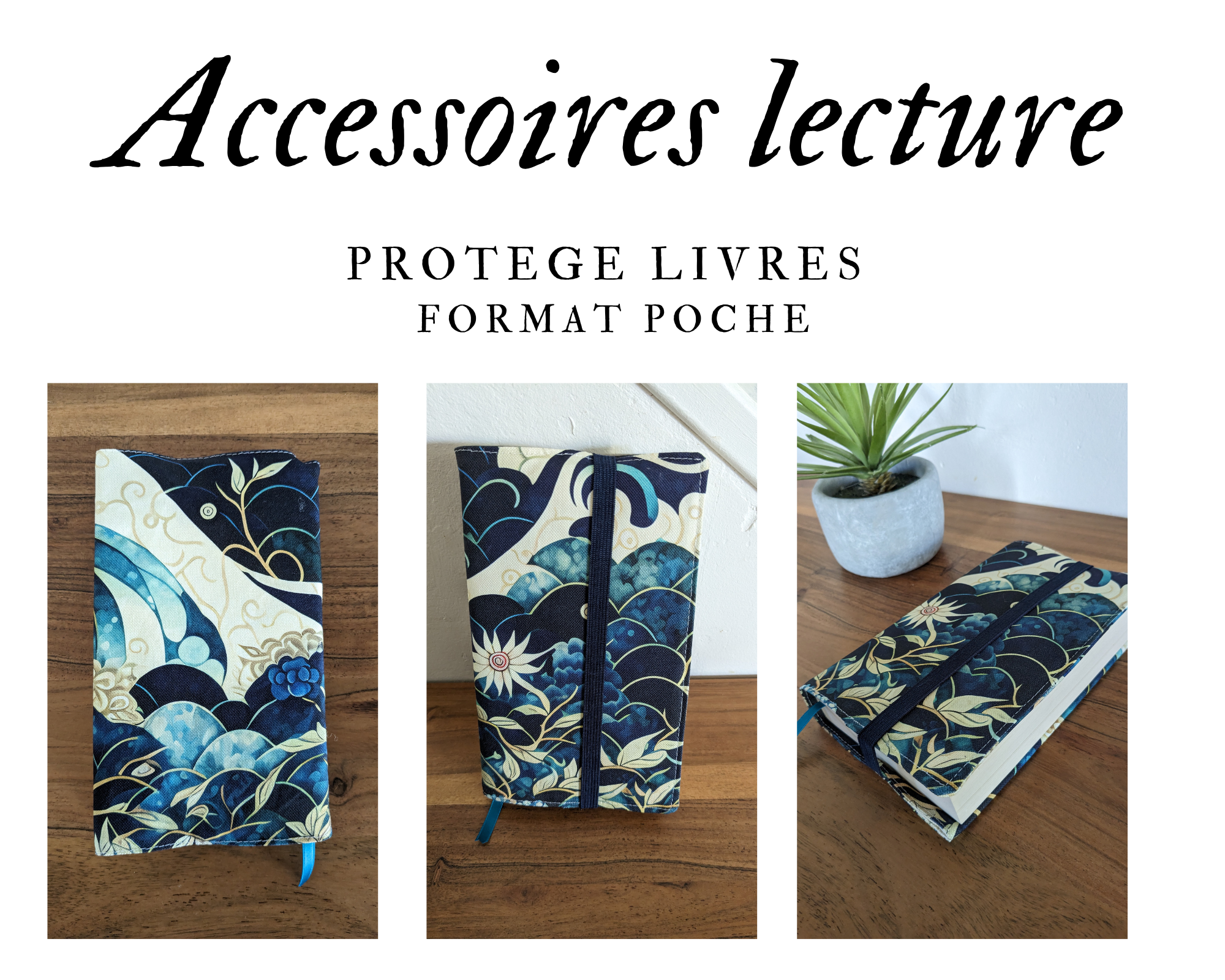 Protège livre format poche - Bleu Minuit
