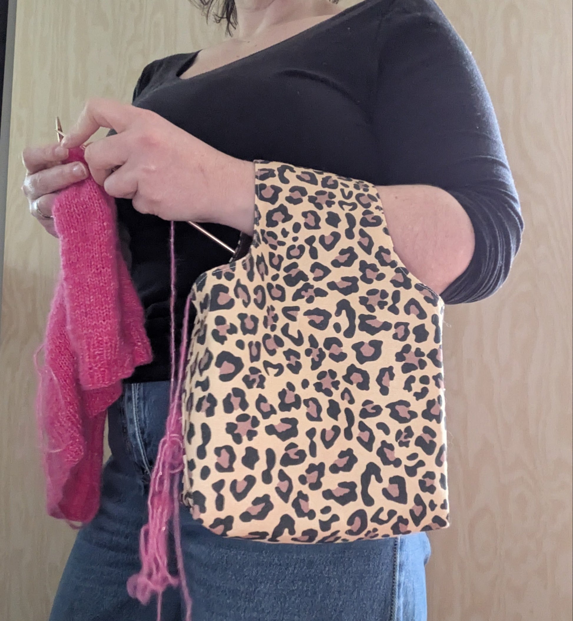 Sac de projet crochet et tricot nomade poignet en coton BIO