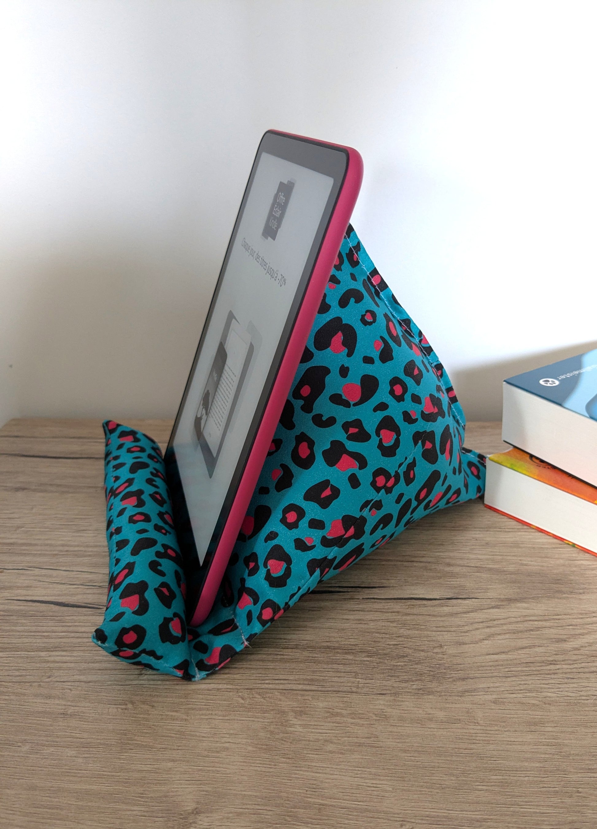 coussin lecture liseuse léopard coton BIO