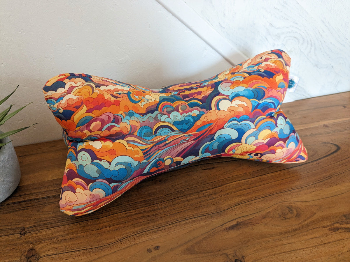 Coussin Os de lecture - Confort et support de lecture - Coton BIO - motif coucher de soleil DREAMS