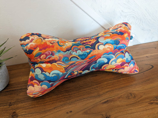 Coussin Os de lecture - Confort et support de lecture - Coton BIO - motif coucher de soleil DREAMS