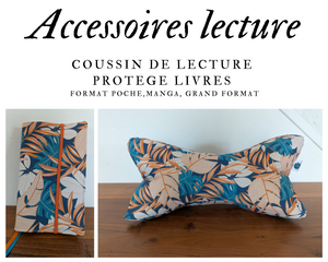 Coussin de lecture motif jungle coloré en coton bio fait main en France
