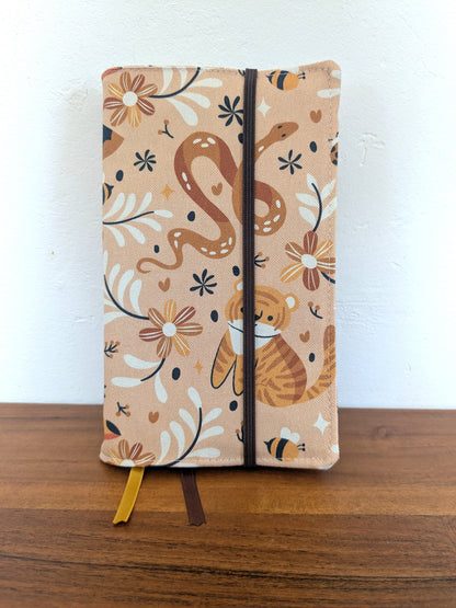 Couvre livre en tissu ajustable fermeture élastique