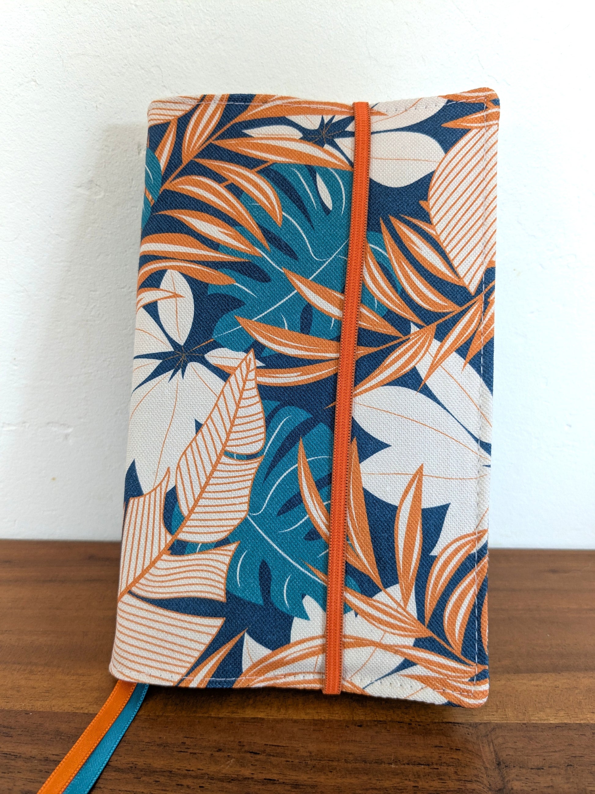 Couvre livre en tissu fermeture élastique jungle
