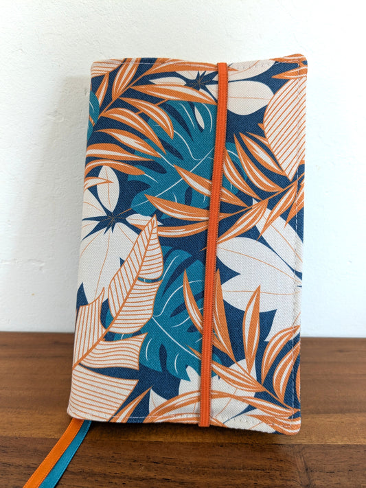 Couvre livre en tissu fermeture élastique jungle