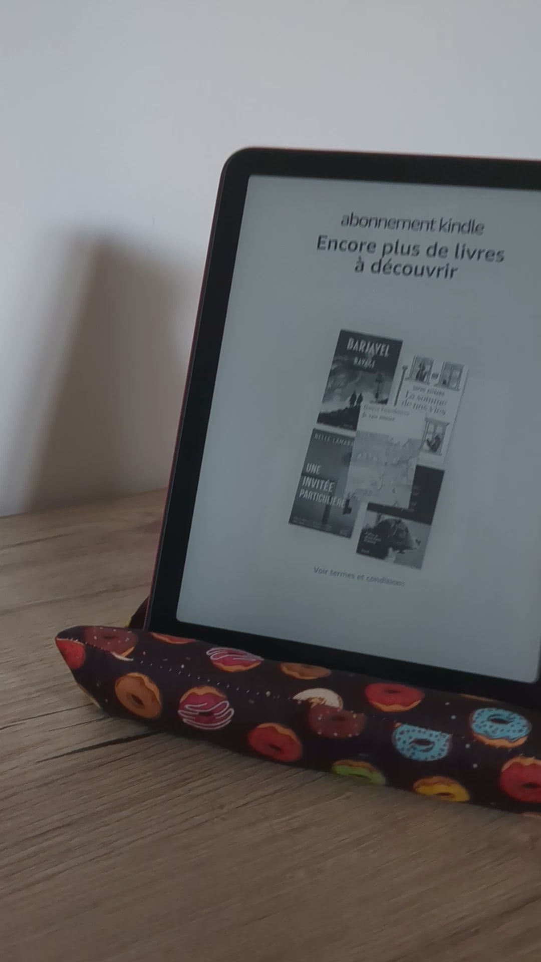 Coussin support kindle kobo liseuse