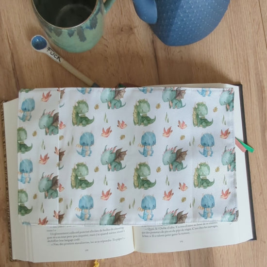 Couvre livre dragons fait main en France