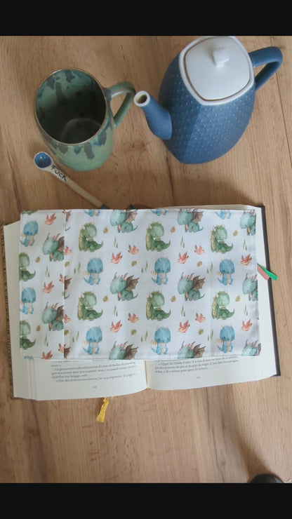 Couvre livre dragons fait main en France