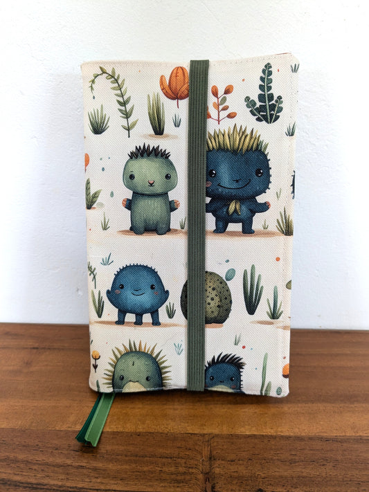 Protège livre en tissu ajustable format poche à grand format - Motifs plant Lovers