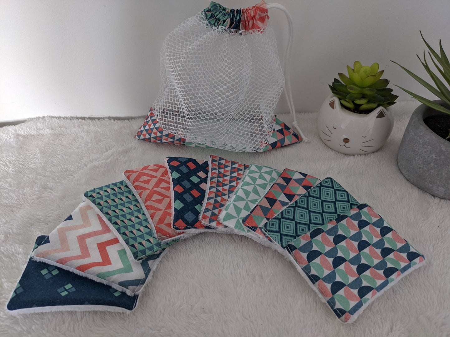 Lingettes lavables en coton BIO certifié GOTS, réutilisable, zéro déchet