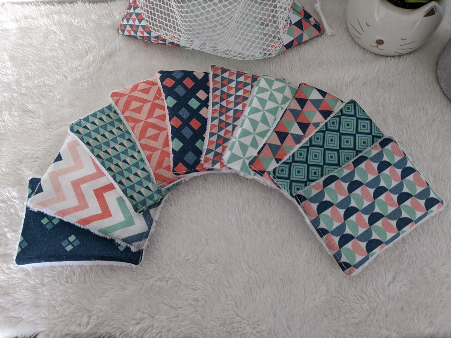 Lingettes lavables en coton BIO certifié GOTS, réutilisable, zéro déchet